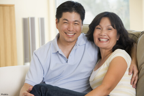 Couple sitting on the couch together