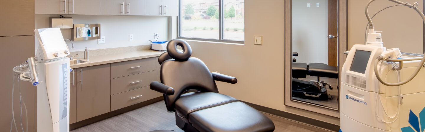 patient chair in a clean medical office