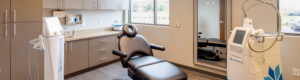 patient chair in a clean medical office